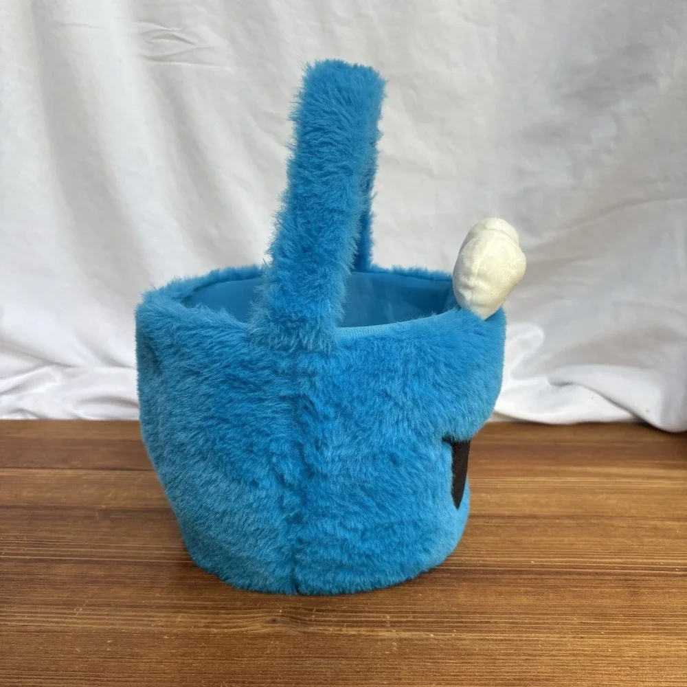 Cookie Monster Plush Halloween Treat Bucket Candy Basket Sesame Street Blue